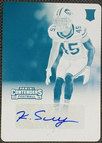 KEVON SEYMOUR 2015 Panini Contenders RC Ticket AUTO PRINTING PLATE SP #1/1 Bills