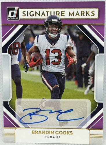 BRANDIN COOKS 2022 Panini Donruss Signature Marks AUTO Purple /10 Texans Cowboys