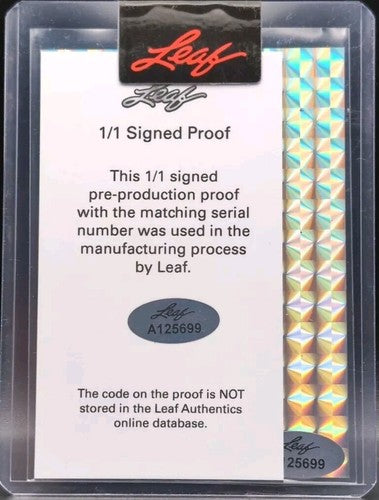 JERMAINE SAMUELS 2022-23 Leaf Exotic RC AUTO PROOF Tiger #1/1 Rockets Villanova