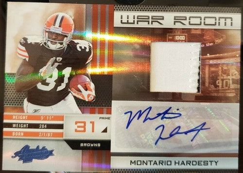 MONTARIO HARDESTY 2010 Absolute War Room Jersey PATCH AUTO Autograph #/10 Browns