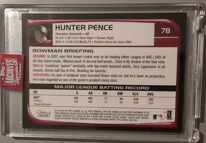 HUNTER PENCE 2023 Topps Archives Signature Series 2008 Bowman AUTO 1/1 Astros of