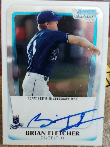 BRIAN FLETCHER 2011 Bowman Chrome Draft Picks Prospect RC AUTO SP KC Royals #103