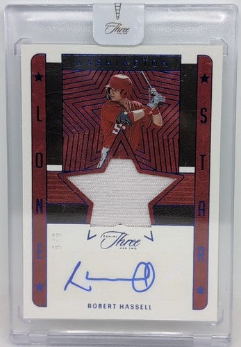ROBERT HASSELL 2023 Panini Three and Two AUTO Jersey PATCH #5/8 Nationals Padres