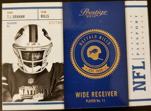 T.J. GRAHAM 2012 Panini Prestige Passport The National SP #1/5 EBAY 1/1 Bills TJ
