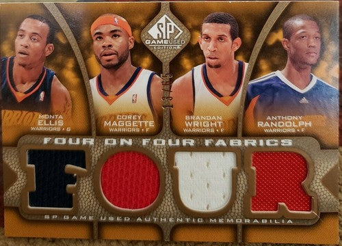 Monta ELLIS WRIGHT Corey MAGGETTE Beno UDRIH 2009-10 SP Game Used Quad Jersey