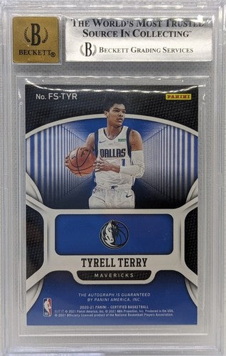 TYRELL TERRY 2020-21 Panini Certified Fresh Faces RC AUTO 10 BGS Graded 8.5 Mavs