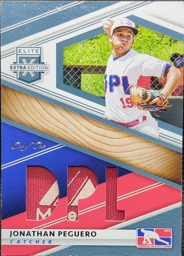 JONATHAN PEGUERO 2020 Elite Extra DPL JUMBO Jersey LAUNDRY TAG LOGO PATCH SP 1/1