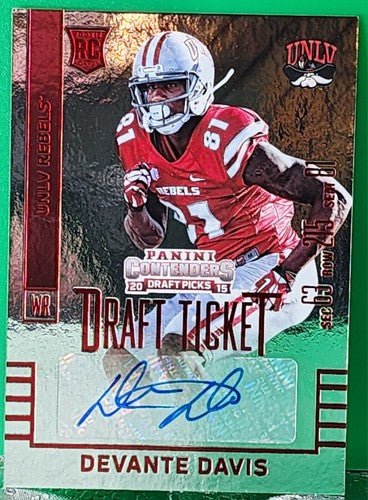 DEVANTE DAVIS 2015 Panini Contenders Draft Picks RC Red Foil AUTO Eagles UNLV SP