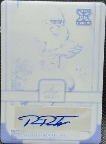REGGIE ROBERSON JR. 2022 Leaf Ultimate Draft XRC AUTO PRINTING PLATE #1/1 Titans