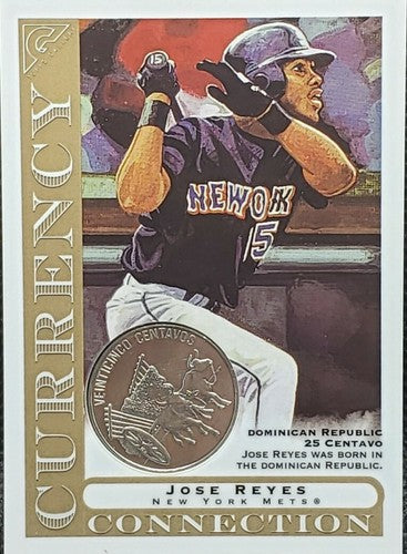 JOSE REYES 2003 Topps Gallery Currency Connection COIN Money 25 Centavo NY Mets