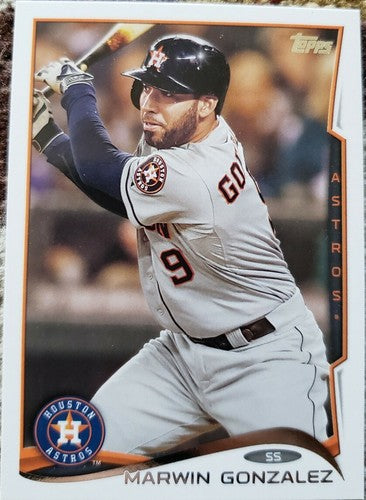MARWIN GONZALEZ 2014 Topps Update SPARKLE Short Print SP Photo Variation Astros
