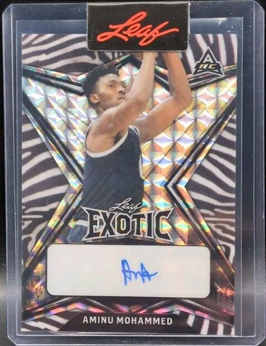 AMINU MOHAMMED 2022-23 Leaf Exotic Pre-Production PROOF RC AUTO Zebra SP 1/1 of