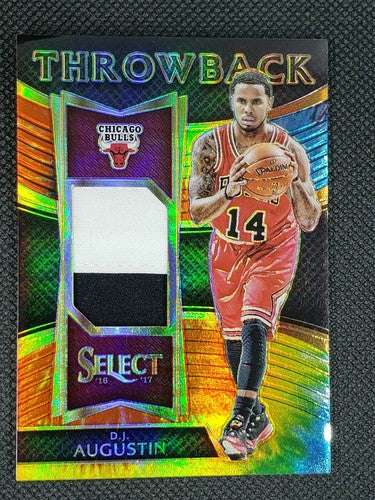 D.J. AUGUSTIN 2016-17 Select Game Used Jersey PATCH Tie Dye Prizm SP #/25 Bulls
