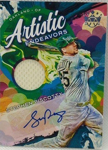 STEPHEN PISCOTTY 2022 Panini Diamond Kings DUAL AUTO Game Used Jersey A's Cards