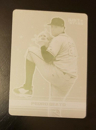 PEDRO BEATO 2008 Just Stars Rookie Cyan Press PRINTING PLATE #1/1 of 1 Orioles
