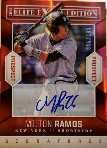 MILTON RAMOS 2014 Panini Elite Extra Edition Rookie AUTO Autograph SP #/599 Mets