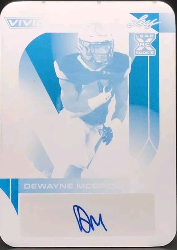 DeWAYNE McBRIDE 2023 Leaf Vivid RC AUTO PRINTING PLATE #1/1 Vikings UAB Blazers