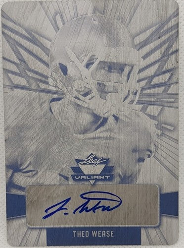 THEO WEASE 2022 Leaf Valiant Portrait AUTO PRINTING PLATE SP 1/1 Oklahoma Mizzou