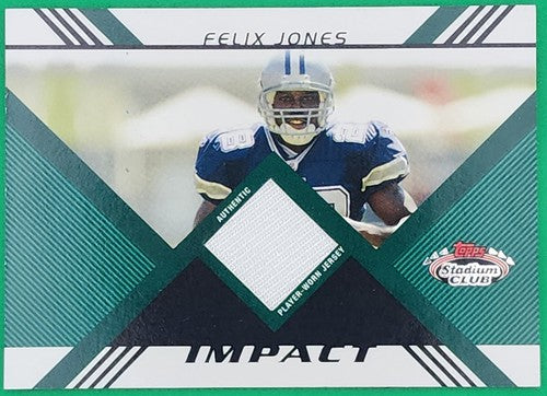 FELIX JONES 2008 Topps Stadium Club Impact RC JERSEY SP #/1349 Cowboys Arkansas