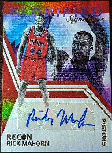 RICK MAHORN 2020-21 Panini Recon Glorified RED AUTO /99 Bad Boys Detroit Pistons