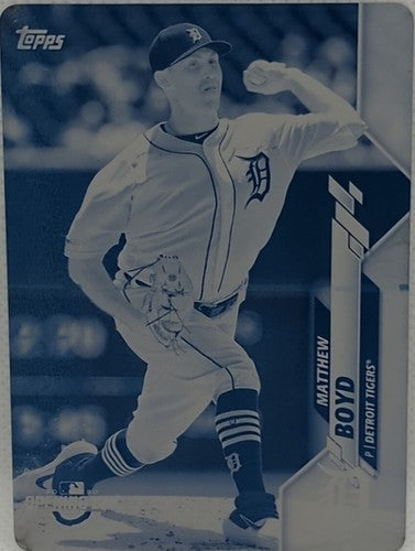 MATTHEW BOYD 2020 Topps Opening Day PRINTING PLATE SP 1/1 Tigers Mariners One of