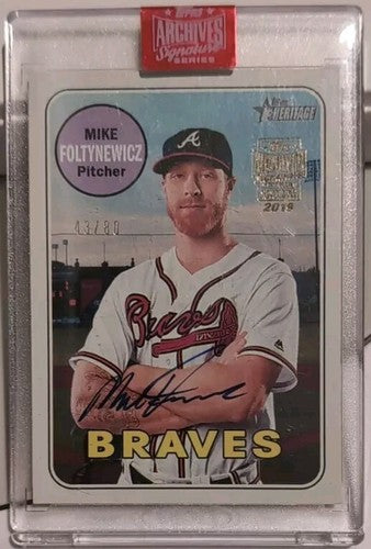 MIKE FOLTYNEWICZ 2019 Topps Archives Signature 2018 Heritage AUTO SP #/80 Braves