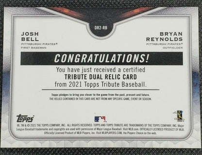 Josh BELL Bryan REYNOLDS 2021 Topps Tribute DUAL JERSEY Emerald SP #/99 Pirates