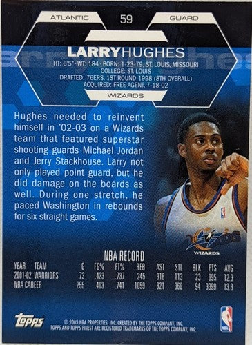 LARRY HUGHES 2002-03 Topps Finest National Sports Convention NSCC SP 1/1 Wizards