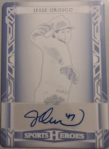 JESSE OROSCO 2024 Leaf Metal Sports Heroes AUTO PRINTING PLATE #1/1 Mets Dodgers