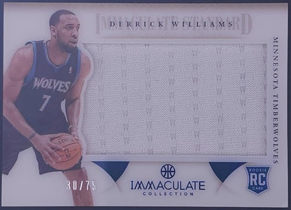 DERRICK WILLIAMS 2012-13 Panini Immaculate Standard RC JUMBO JERSEY #/75 Wolves