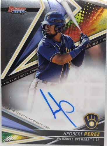 HEDBERT PEREZ 2022 Topps Bowman's Best Prospect RC AUTO Milwaukee Brewers #B22HP