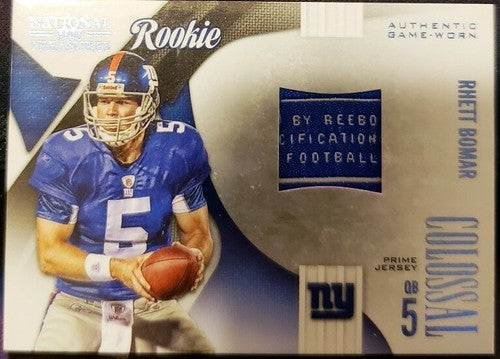 RHETT BOMAR 2009 National Treasures Rookie Jersey LAUNDRY TAG Patch #/50 Giants