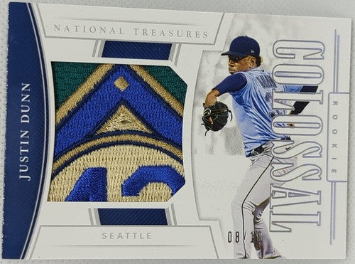 JUSTIN DUNN 2020 National Treasures Jersey Jackie Robinson Day LOGO PATCH SP /10
