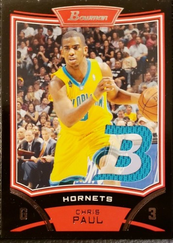 CHRIS PAUL 2008-09 Bowman Draft Picks & Stars Game Used Jersey 1/1 ERROR Hornets