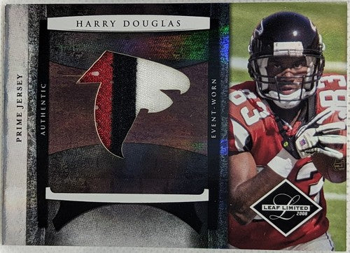 HARRY DOUGLAS 2008 Leaf Limited Team Logo RC Used Jersey PATCH SP #06/10 Falcons