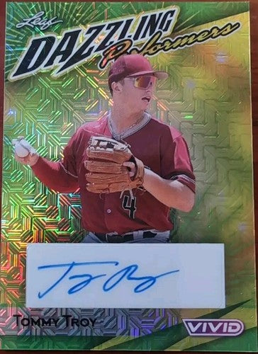 TOMMY TROY 2023 Leaf Vivid Dazzling Performers AUTO GREEN MOJO #2/4 Diamondbacks