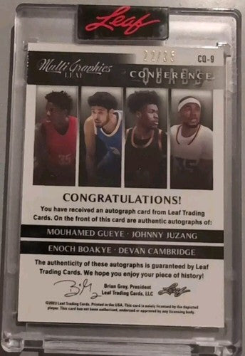Johnny JUZANG Mouhamed GUEYE BOAKYE CAMBRIDGE 2022-23 MultiGraphics QUAD AUTO 35