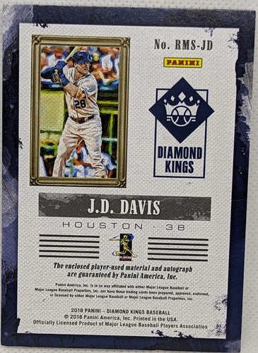 J. D. DAVIS 2018 Panini Diamond Kings AUTO DUAL Jersey LOGO PATCH #/15 Astros JD