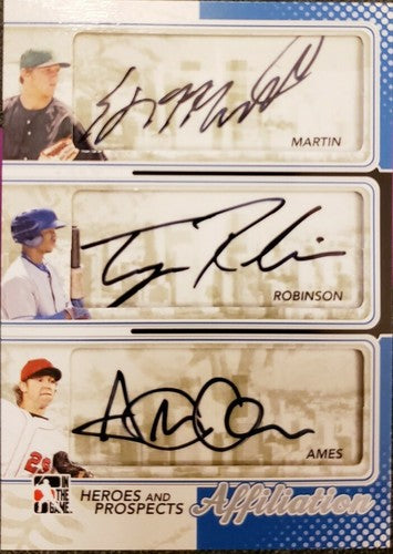 Trayvon ROBINSON Ethan MARTIN Steven AMES 2011 ITG Heroes Prospects Triple AUTO
