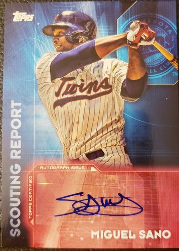 MIGUEL SANO 2016 Topps Series 1 Scouting Report Rookie RC AUTO Minnesota Twins