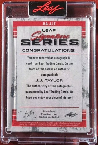 J. J. TAYLOR 2022-23 Leaf Signature Series AUTO ZEBRA SP #1/1 UCF Memphis JJ of