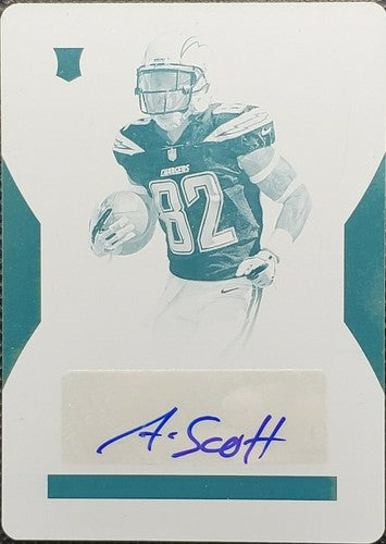 ARTAVIS SCOTT 2017 Panini National Treasures RC AUTO PRINTING PLATE 1/1 Chargers