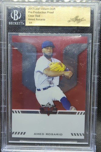 AMED ROSARIO 2017 Leaf Valiant RC PRE-PRODUCTION PROOF Red SP #1/1 Mets One of