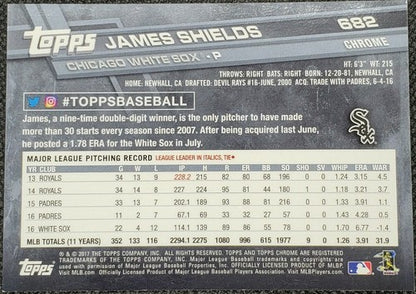 JAMES SHIELDS 2017 Topps Chrome Sapphire SP #1/1 2018 Transcendent VIP White Sox