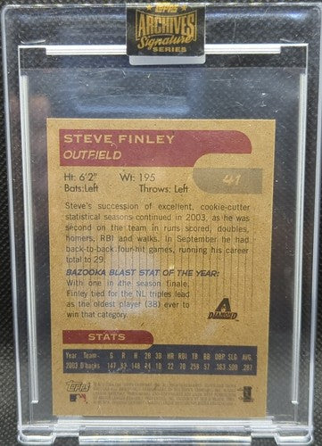 STEVE FINLEY 2022 Topps Archives 2004 Bazooka Mini AUTO SP #1/1 Diamondbacks of
