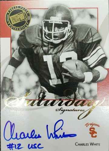 CHARLES WHITE 2008 Press Pass Legends #12 USC INSCRIPTION AUTO SP Browns Trojans