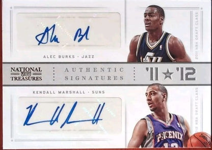 Alec BURKS Kendall MARSHALL 2012-13 Panini National Treasures DUAL AUTO #01/99