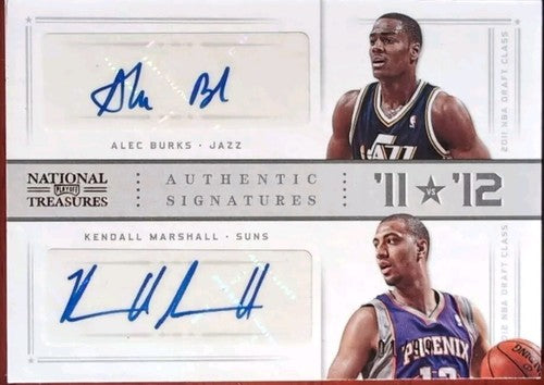 Alec BURKS Kendall MARSHALL 2012-13 Panini National Treasures DUAL AUTO #01/99