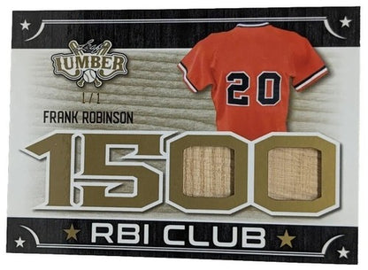 FRANK ROBINSON 2021 Leaf Lumber DUAL Game Used BAT GOLD #1/1 Orioles Reds Angels