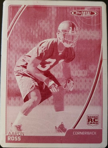 AARON ROSS 2007 Topps Total RC PRINTING PLATE SP 1/1 Giants Jaguars Ravens Texas